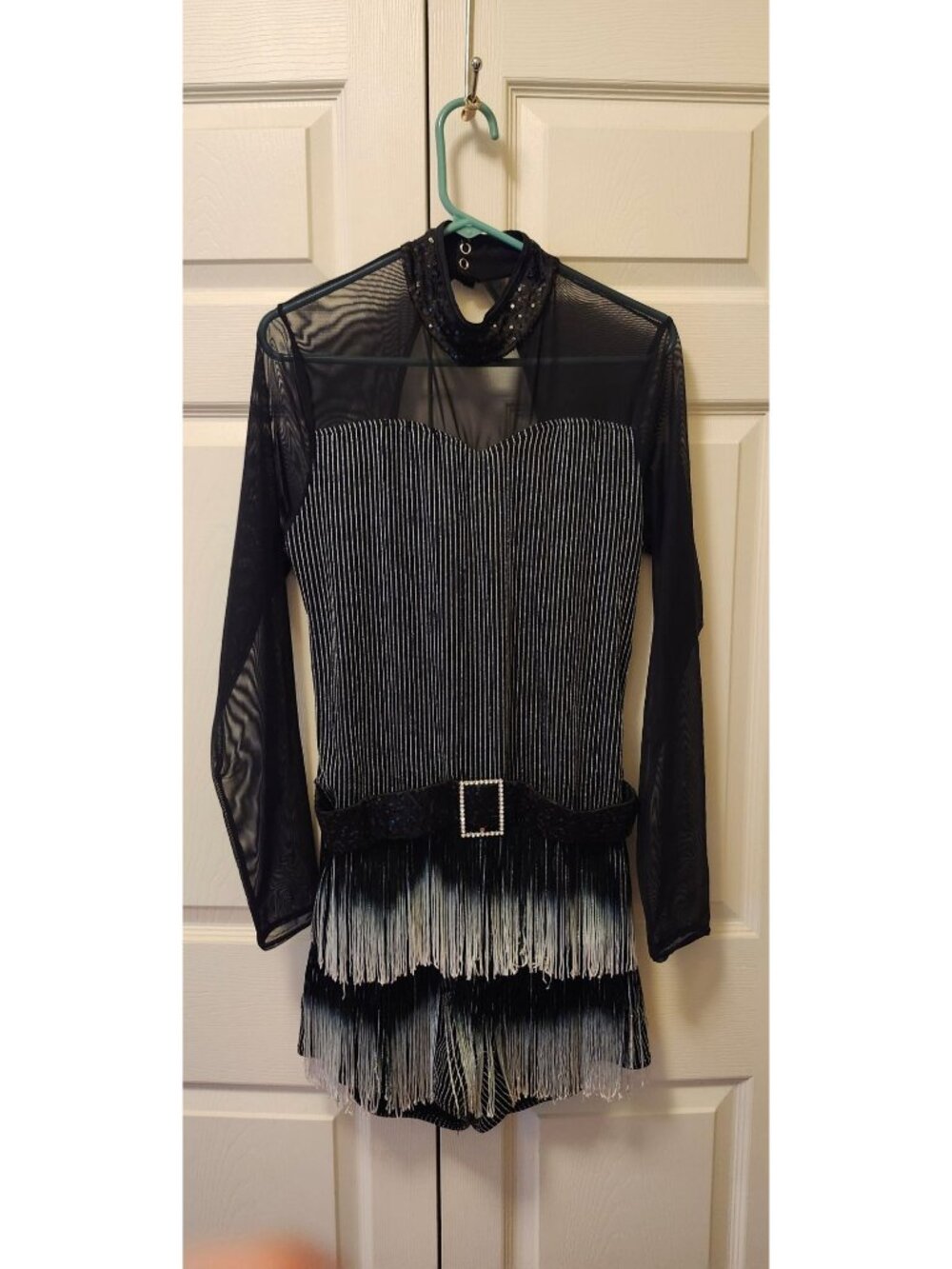 Weissman 13635 Maybe This Time Pinstripe Ombre Fringe Dance Dress Costume XXL 20